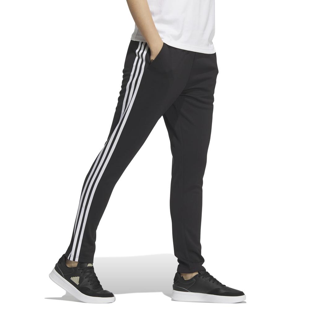 Adidas KTX41 Regular Fit Double Knit Track Women's 3-Stripes Pants, Black/White (JG3799)