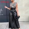 Womens High Waist Pu Leather Pants With Metal Zipper For Nightclub Dress Up