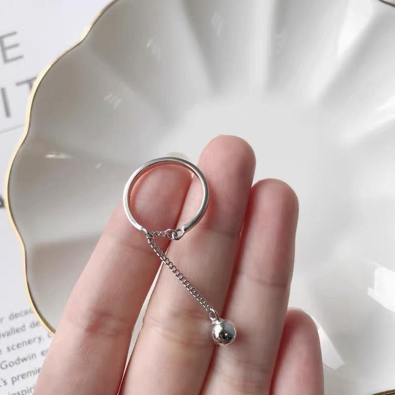 Beixi S925 Sterling Silver Adjustable Tassel Chain Ring Adjustable Open Size