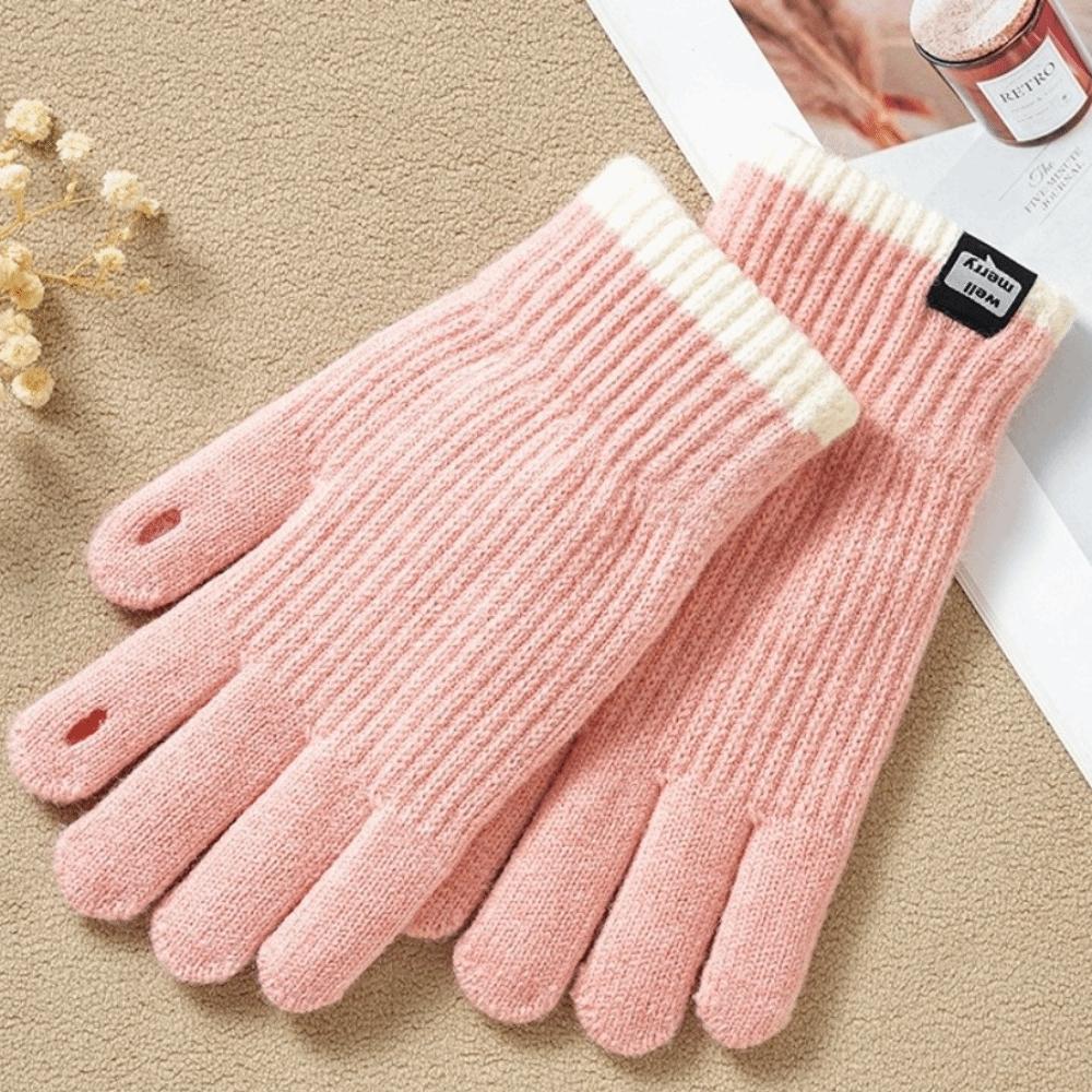 Warm Full Finger Gloves Thumb Opening Women's Mittens Gifts Knitted Gloves  Winter Commuting