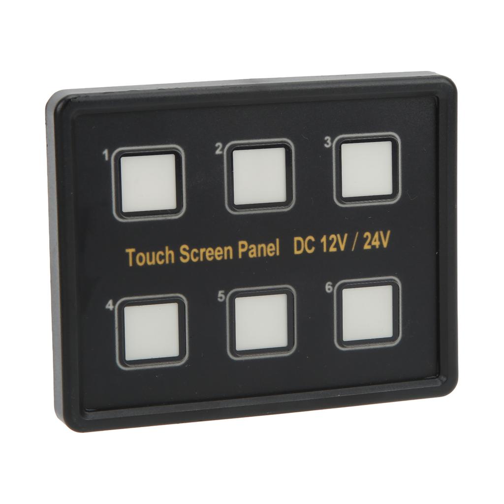 6 Gang Touch Screen Switch Panel ABS Slim Touch Control Panel Waterproof DC 12‑24V for RV Boat Yacht