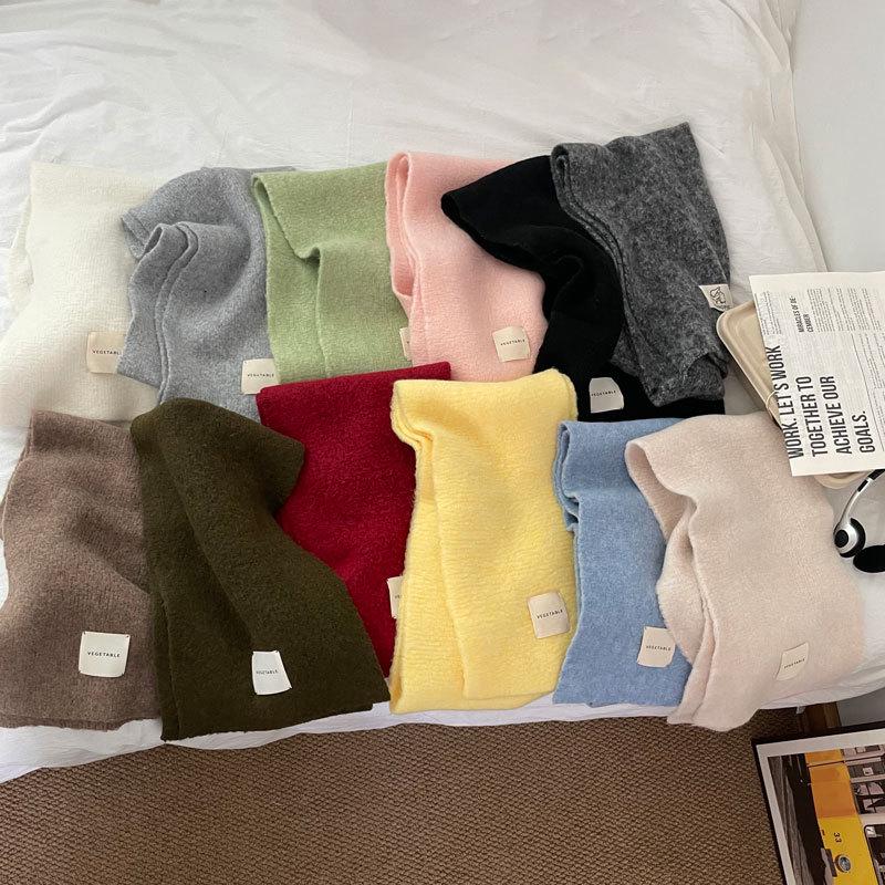 Korean Style Faux Cashmere Snood: Unisex Versatile Solid Color Scarf Shawl for Autumn and Winter