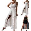 Women's Sexy Sling V-neck Lace Cut Out Flower Cluster Jumpsuit