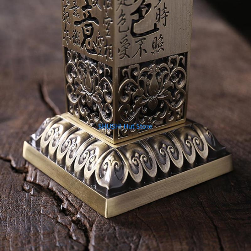 Antique Vertical Incense Tower for Burner Stand Portable Bronze Retro Incense Holder Storage Box Catcher Decor D57B