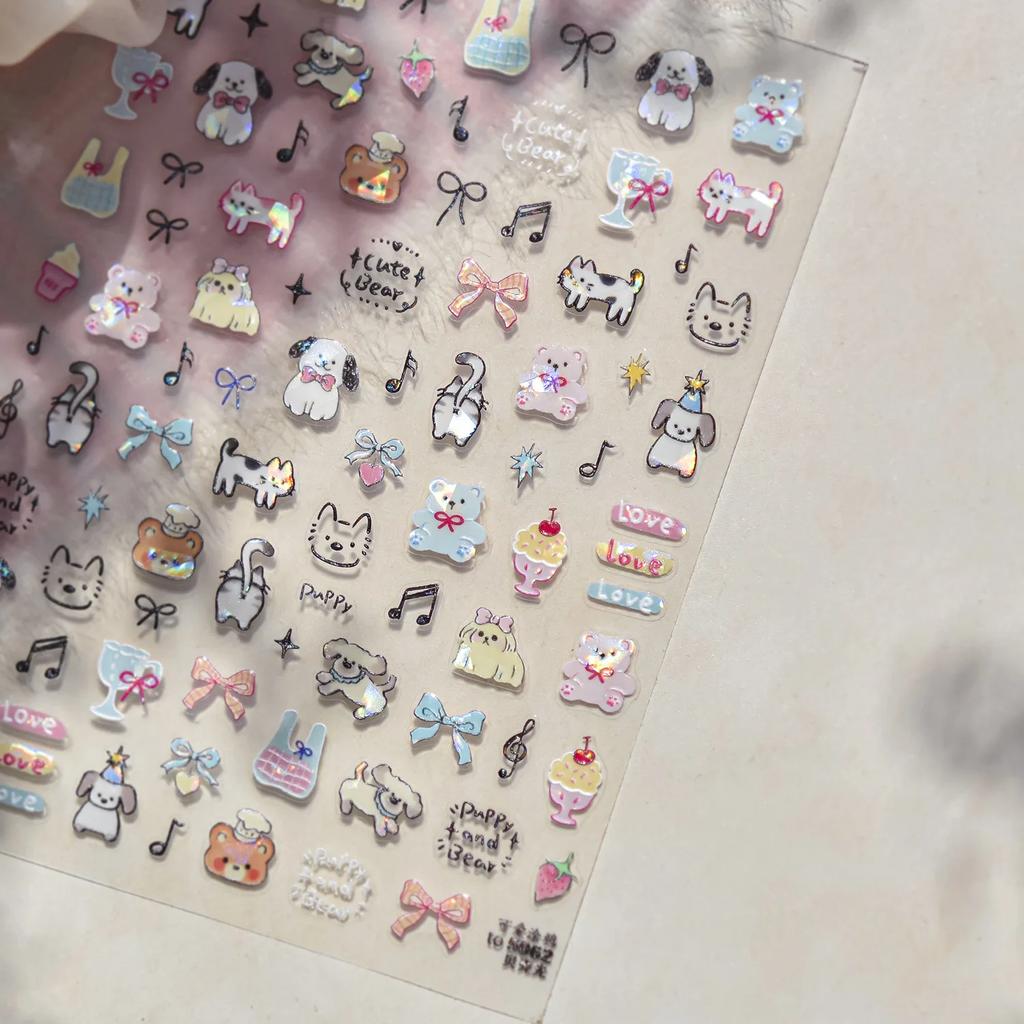 Beach Shell Swim Ring Bikini Watermelon Cat Ice Cream Crab Sunglass Coconut Tree Flowers Fruits Nail Art Stickers Decals