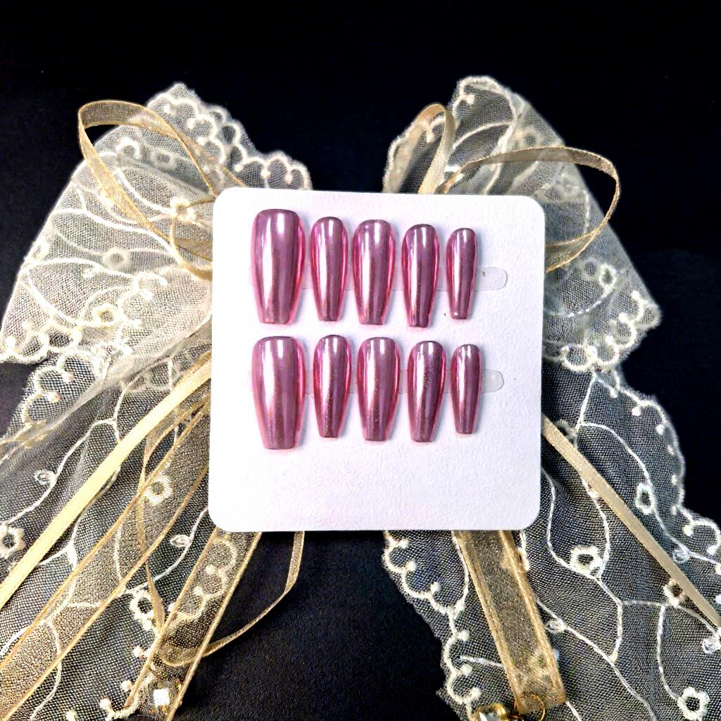 Factory Fashion Acrylic Press on Nails Handmade Luxury Bling Press on Nails French Manicure on 10 Pcs 1264XS