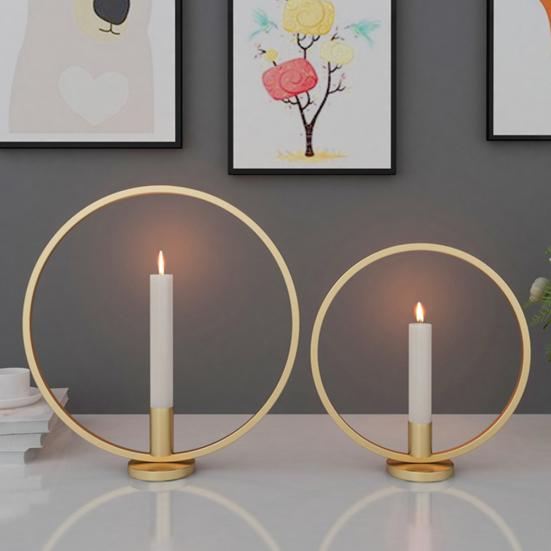 

Вечеринка Свадебный Дом Кольцо Форма Обеденный Орнамент Подсвечник Железный Подсвечник