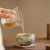 Song Dynasty Style Ru Kiln Ceramic Tea Cup Magpie Plum Blossom Design Zen Gongfu Teaware Premium Handmade for Tea Lovers Gift