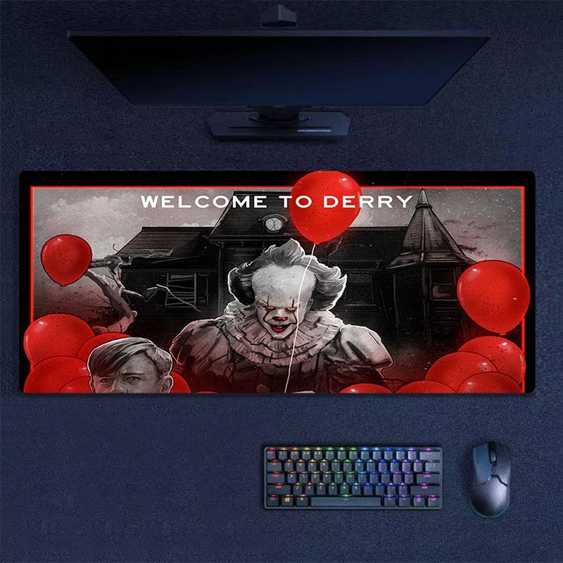 Pennywise Mouse Pad, Large Gaming Desk Mat, Non-slip XXL Mousepad for Laptop & Tablet, Mini PC Playmat with Stitched Edges