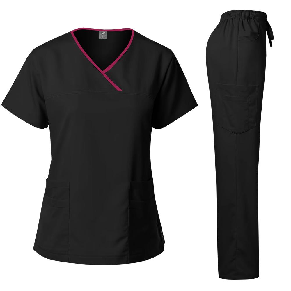Uniform Pielęgniarki Medyczny Piękno SPA Uniforma Stomatologiczna Scrub Zestaw Scrubów Pielęgniarskich Opieka Zdrowotna Damski Strój Chirurgiczny Góra+Spodnie Garnitur Hurtownia