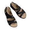 Summer New Sandals Thick Bottom Hollow Slope Heel Velcro Solid Color Breathable Open Toe