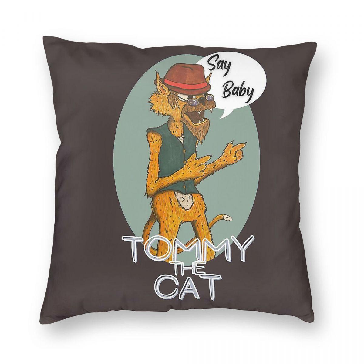 

Primus Tommy The Cat Square Pillowcase Polyester Linen Velvet Printed Zip Decorative Sofa Seater Cushion Cover 30cmx30cm
