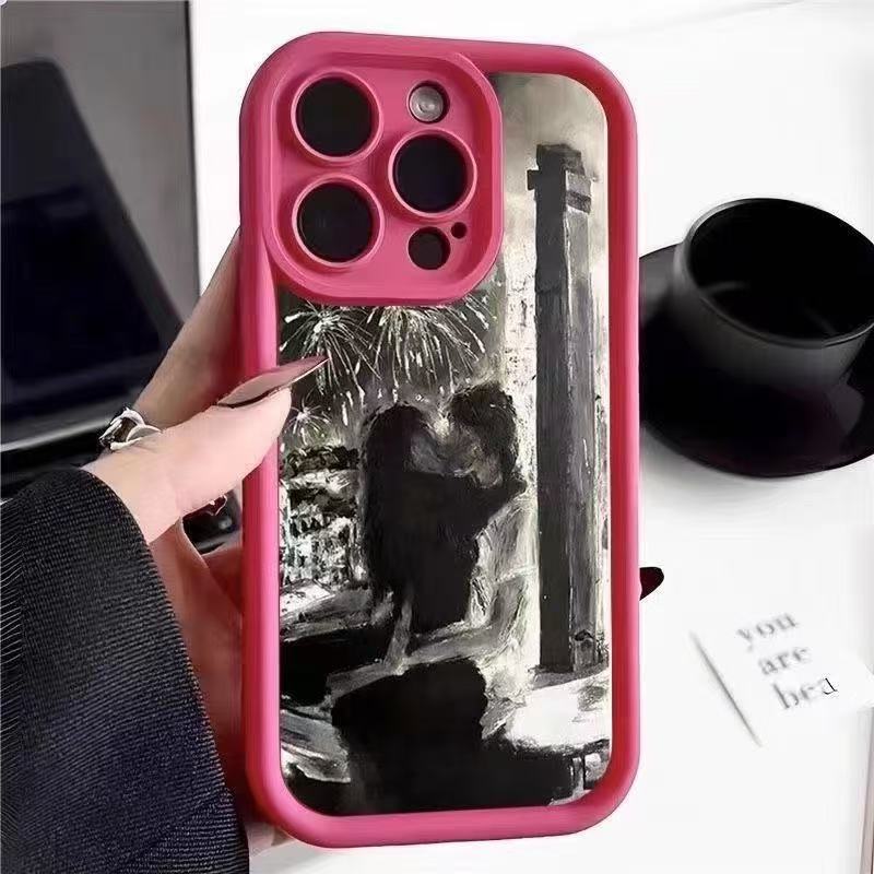 New couple suitable for iphone16pro mobile phone case Apple 15 anti-drop 14 art 13promax Europe and America 12x