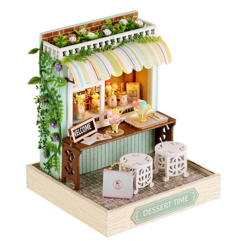 Mini Miniature Doll House DIY Small House Kit Making Room Toys Home Bedroom Decorations With Furniture Wooden Craft DollHouses