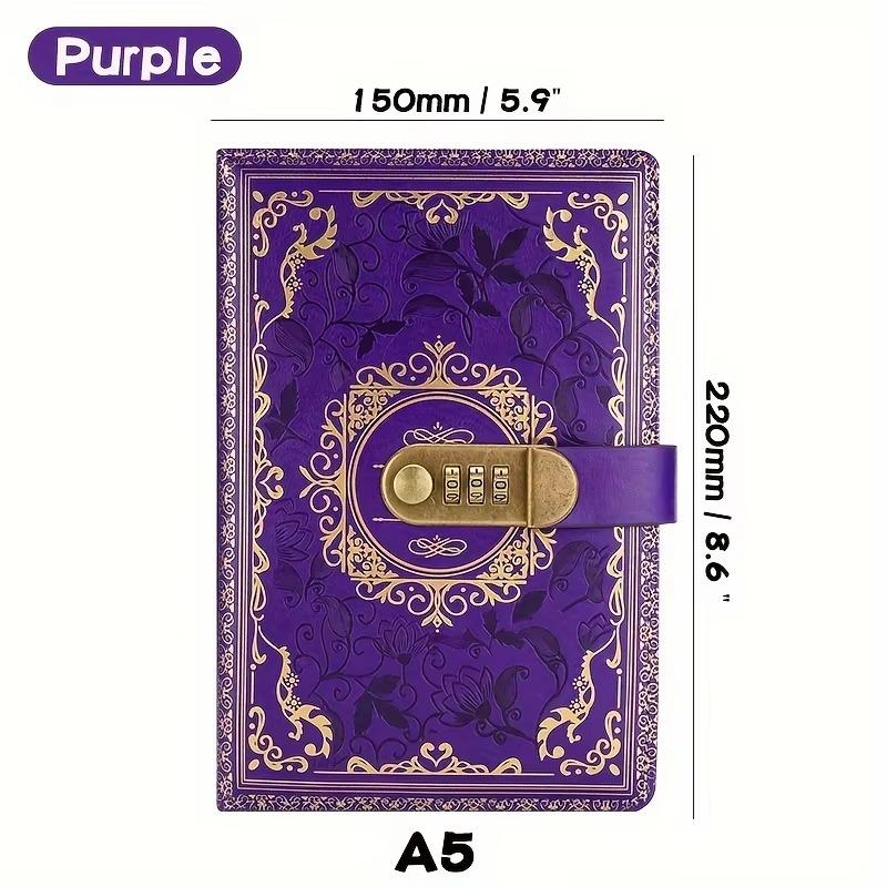 Digital Locking Journal - A5 Password Protected Diary with Secure Code Lock,200 Page Faux Leather Secret Notebook for Teens Gift