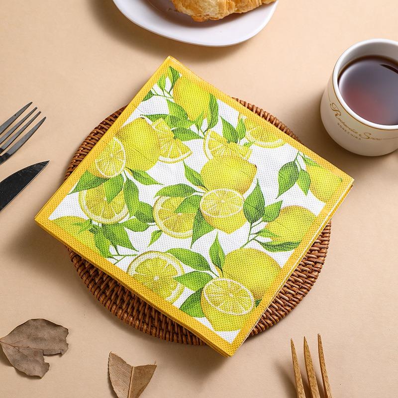 20Pcs/pack 33x33cm Flower Printed Paper Disposable Table Dinner Napkin Tissues Wedding Party Decoration