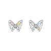 Color Butterfly Stud Earrings Female Crystal Multi-Color Earrings Lamp Luxury Niche Design Versatile Premium Aa