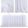 Table Skirt Pleated Table Circumference Birthday Party Wedding Decoration Ruffle Edge Elastic Thin Gauze Table Skirt Tulle