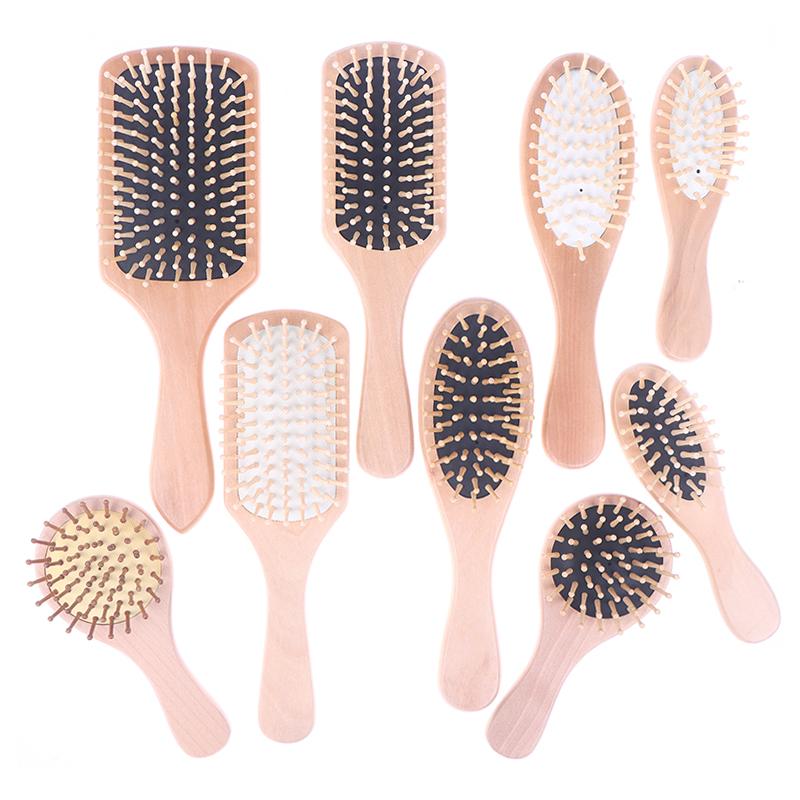 Airbag Wood Comb Massage Hair Brush Comb For All Hair Types Anti-Static Comb & Scalp Massager Ir Cushion Design For Detangling