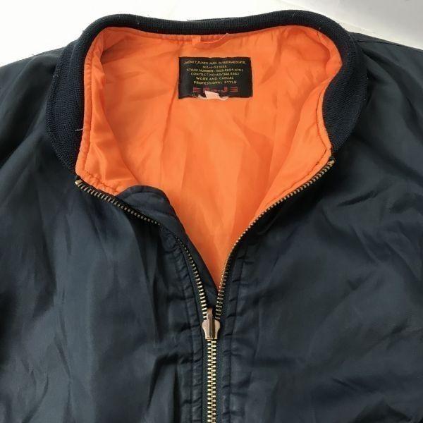 Be-J MA-1 Flight Jacket Navy Men’s L Windproof Cold-Resistant(USED)