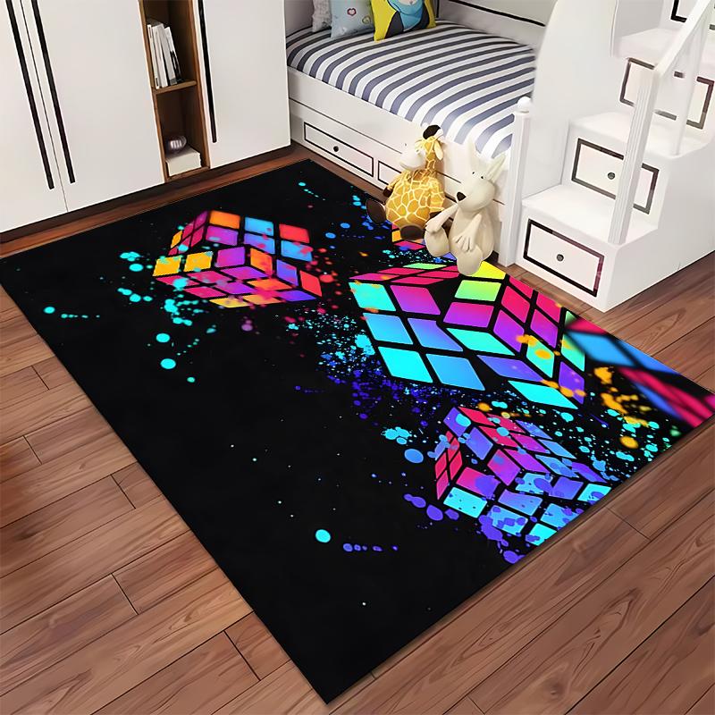 Colorful Rubik's Cube Design Suitable for Use As an Anti-slip Game Mat for Living Room and Bedroom Sofas