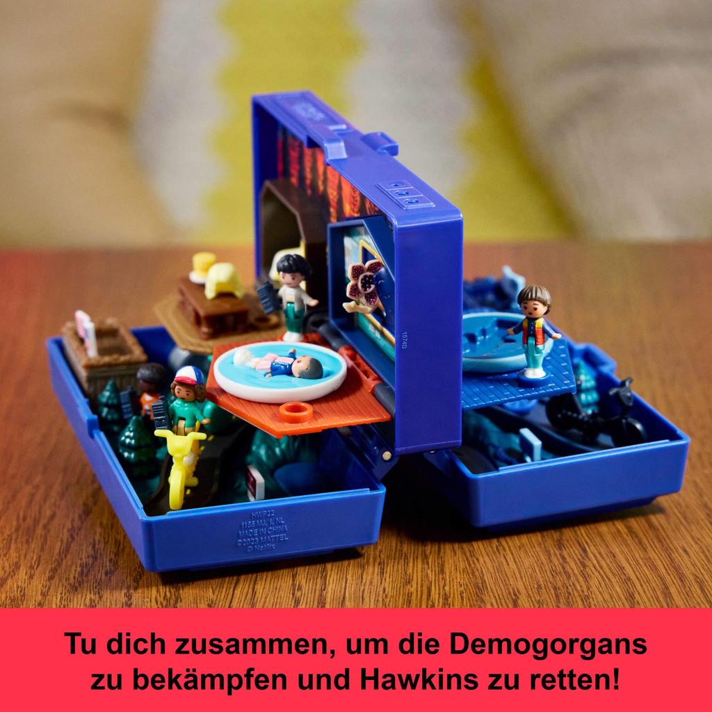 Polly Pocket Collector Stranger Things Special Edition with 6 Character Dolls and 10 Accessories Playset, Compact,