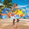 Sky Pokemon Beach Towel, Microfiber Quick Dry Breathable Large Size,Vacation Bathroom,Pikachu & Starters Print Towel for Kids