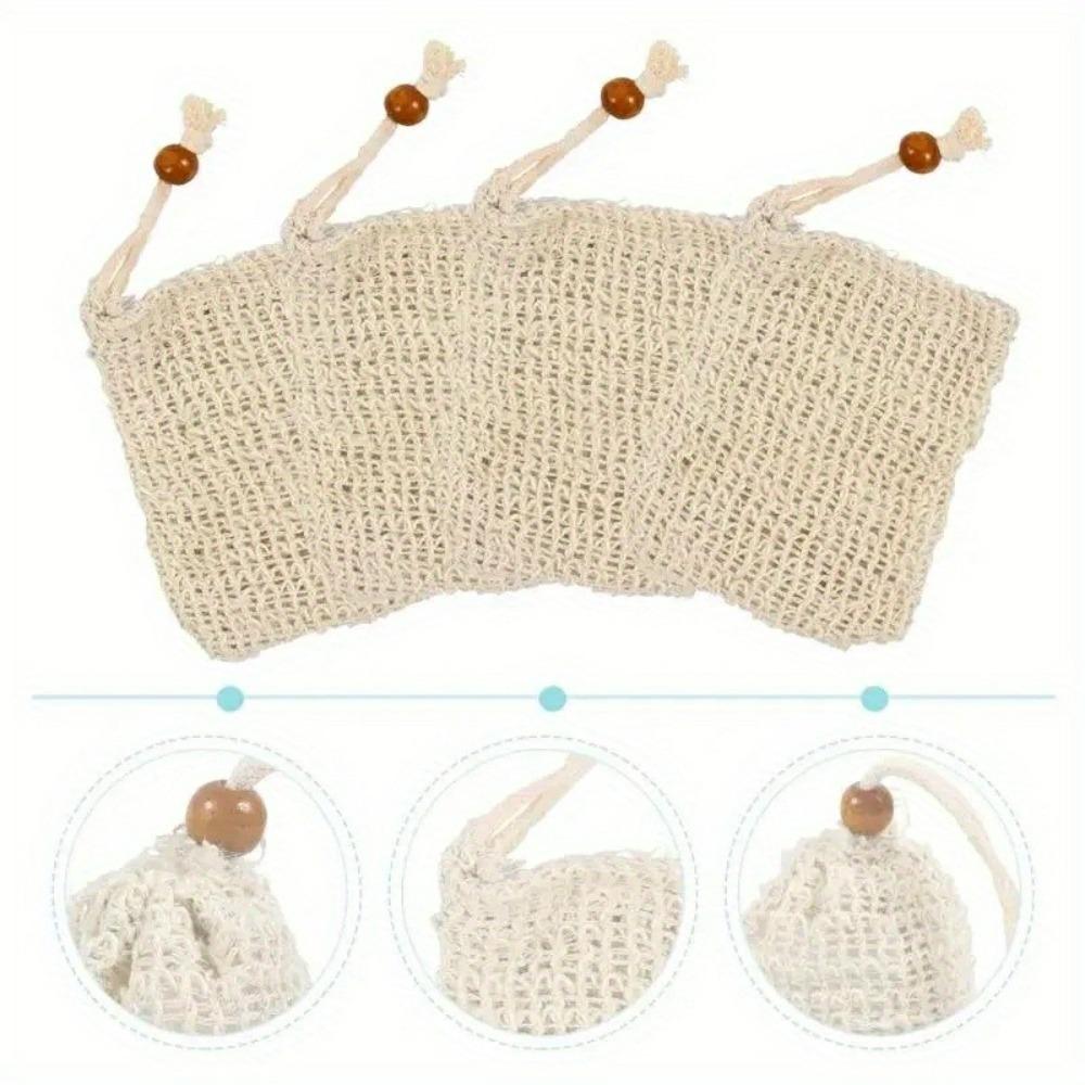 Natural Sisal Soap Bags Shower Bath Exfoliating Soap Saver Pouch Holder for Bath & Shower Use Soap Packaging Mesh Bags