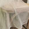 Swiss White Wedding Stage Arrangement Photography Background Wedding Dress Formal Gown Designer Clothing Fabric Glitter  Gauze