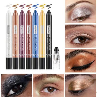 12 colori evidenziatore di bellezza ombretto matita penna eyeliner perlescente lunga durata setosa penna impermeabile ombretto stick glitter penna ombretto liscio