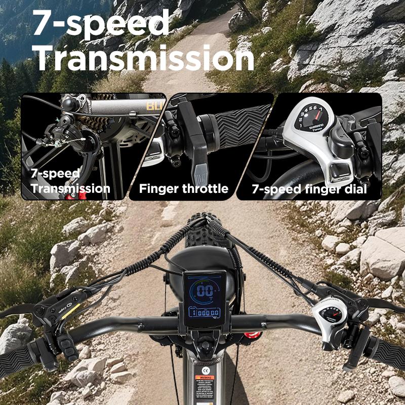 BURCHDA R7Pro Elektrofahrrad 20" Fat Tire E-Bike 48V/16Ah Akku 7 Gang E-Mountain Schnee Fahrrad Erwachsene Urban City Klapprad