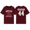 Briar University Graham 44 Hockey Zweiseitiges T-Shirt Briar U Hockey Romanze Tee Unisex Kurzarm T-Shirt Buchliebhaber Geschenk Shirt