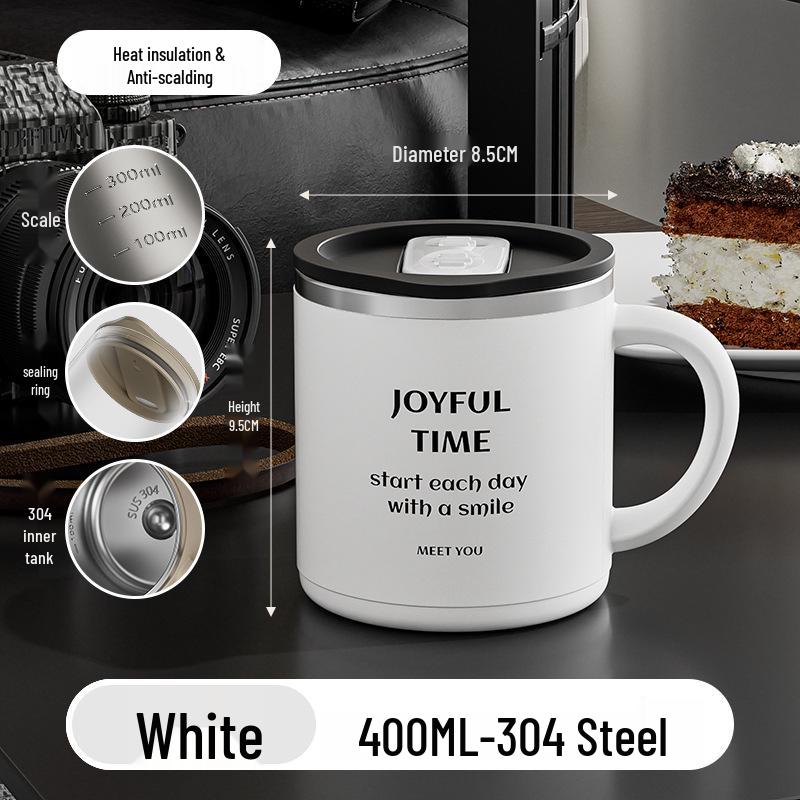 304 Stainless Steel Insulated Coffee Mug with Lid 304 Stainless Steel Interior