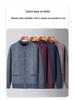 Men's Thickened Knit Cardigan - Warm, Velvet-Lined Sweater for Middle-Aged and Elderly, Perfect for Autumn and Winter.