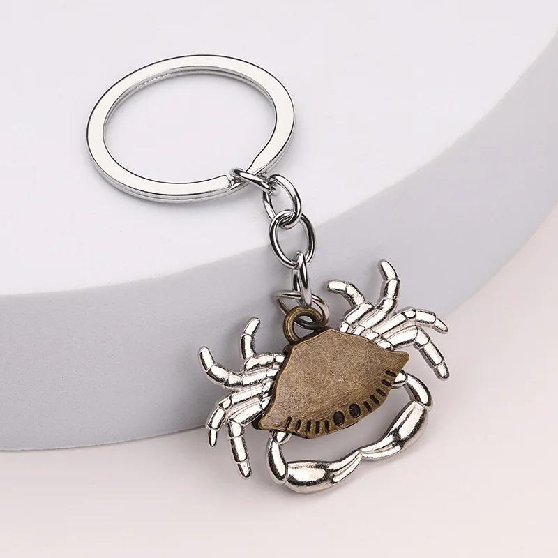 Creative and Personalized Animal Shaped Crab Keychain Metal Keyring Pendant