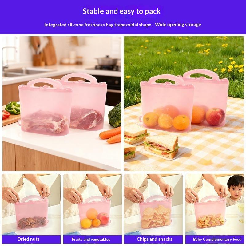 Saco Congelador 1000 1200 1500Ml Auto Selante À Prova de Vazamento Reutilizável Saco para Conservar Fresco Para Piquenique Refrigeração de Alimentos