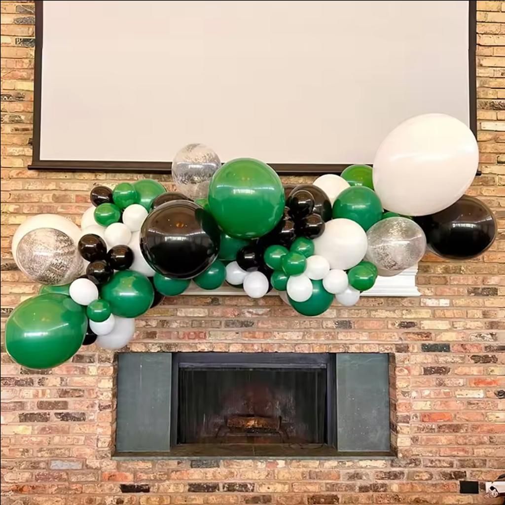 20/49Pcs Mixed Color Decoration Balloons, Green, Black, And White Confetti Balloons Suitable For Celebrations, Themed Birthday
