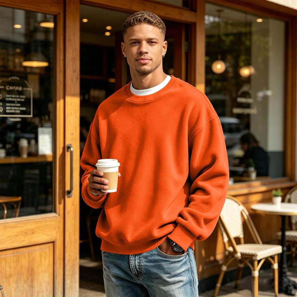 Heren Sweatshirt met Ronde Hals en Lange Mouwen voor Casual Dagelijks Gebruik