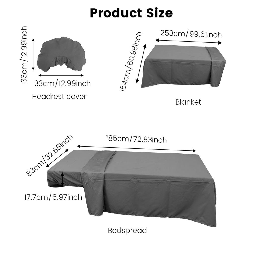 3Pcs Bed Sheet Spa Massage Breathable Solid Bed Cover Set Chemical Fibre Massage Bed Sheets Massage Table Blankets for Business