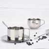 180ml 304 Stainless Steel Espresso Cup Double-layer Insulation Coffee Cups and Saucers Afternoon Tea Cups Mugs Couple Cups