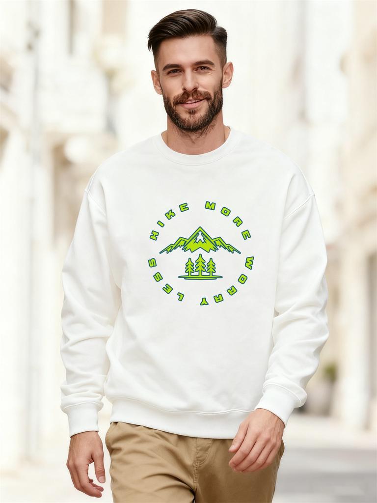 Men'S Casual Round-Neck Sweatshirt with a HIKE MORE Design