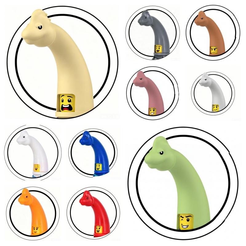 Dinosaur Jurassic Triceratops Brachiosaurus Figure Head Cover Helmet, Multi-color Options Building Blocks Toy