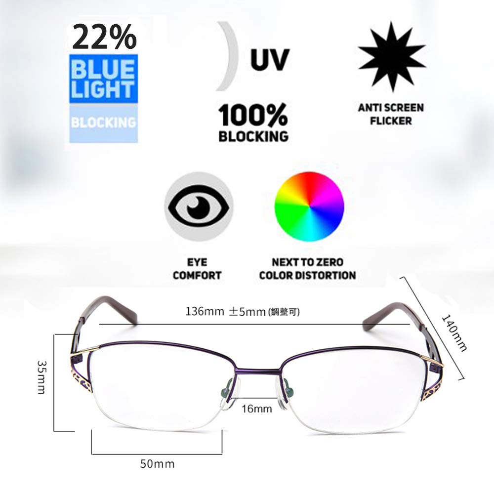 Reading Senior Blue Light Aspheric QT Warm [KLESIA] Women's Glasses, Glasses, Blocking, Stylish, Ultra-Lightweight, Lenses, (2.0, Red)
