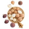 Purple/Gray/Coffee Irregular Flocking Christmas Tree Ball Ornaments