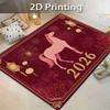 VIKAMA Festive Red New Year Carpet Year of the Horse Doormat Welcome Mat Rug For Bedroom Large Area Rug Carpet For Live Room