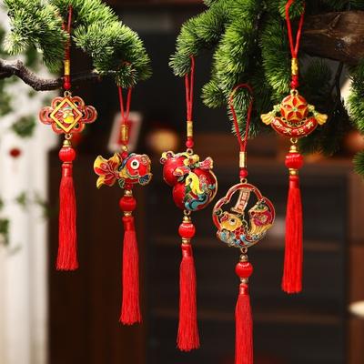 Dekorácie na čínsky Nový rok 2026 Rok Koňa Šťastný talizman s strapcom Feng Shui Závesné prívesky pre bohatstvo a šťastie