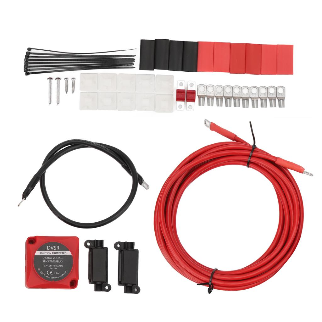 Dual Battery Isolator Kit 12V 24V 140A VSR Kit for ATV UTV Boat RV Camper Offroad Vehicle