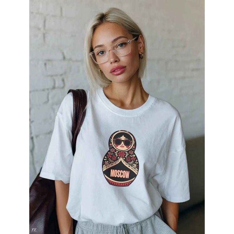 New Printed T-shirt Western Style New Fashion Casual Loose Print Short sleeve Cotton T-shirt Top