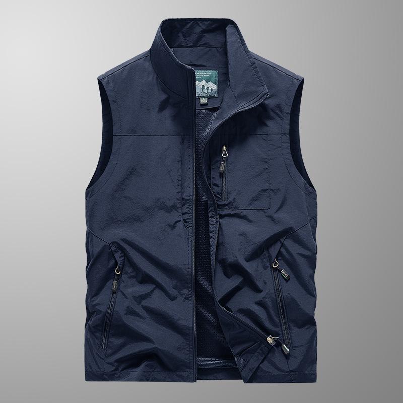 Men's Spring and Autumn Outdoor Leisure Waterproof Large Size Fishing Photography Multi-Pocket Quick-Drying Vest Working Cuff