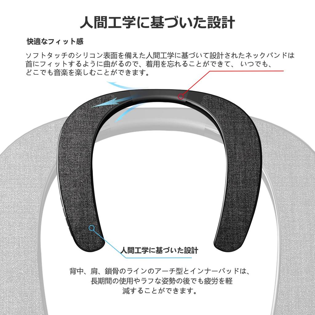 Smalody Neck Bluetooth 15 Hours of Continuous TF Card 3D Suitable for and Theater Speaker, Wireless, Neck-Mounted Speaker, Playback, Slot, Built-in